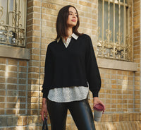 Black W/ Cream Abstract Dot