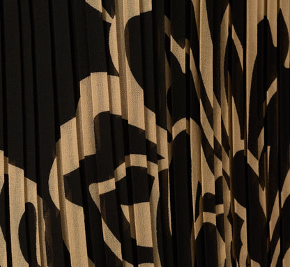 Pleated Floral Halter Top In Black Ornate Floral