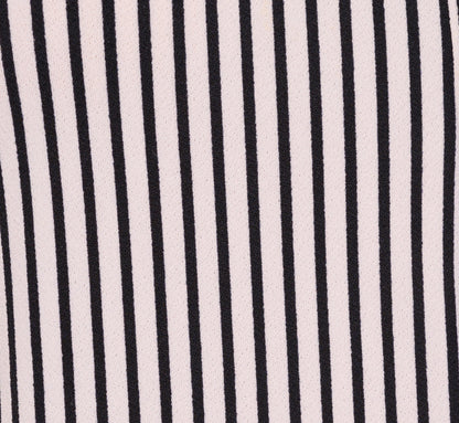 Short Sleeve Button Front Cropped Blouse In Ivory Navy Easy Stripe