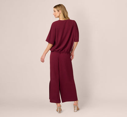 Short Sleeve Top And Wide Leg Pant Airflow Set In Fig