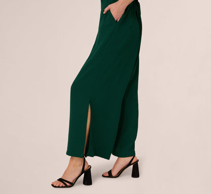 Short Sleeve Top And Wide Leg Pant Airflow Set In Botanical Garden