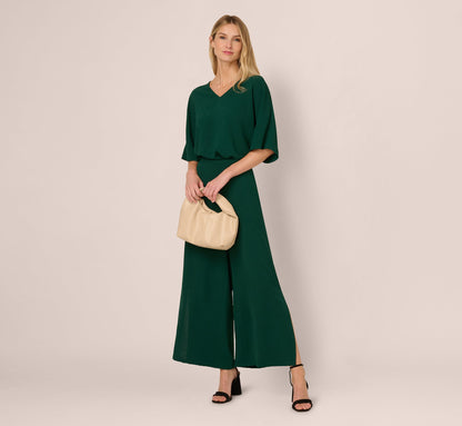 Short Sleeve Top And Wide Leg Pant Airflow Set In Botanical Garden