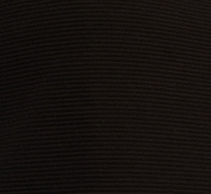 Three Quarter Sleeve Drop Shoulder Rib Knit Top In Black