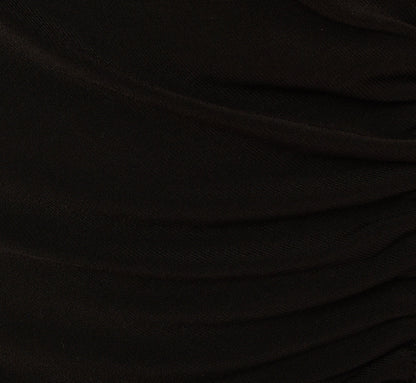 Sleeveless Blouson Dress With Shirred Skirt In Black