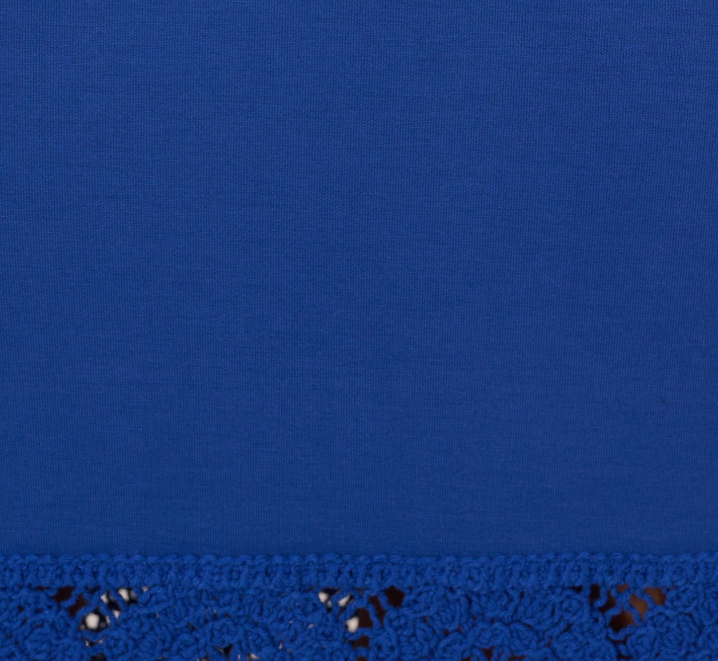 Crochet Trimmed Sheath Midi Dress With Tank Straps In Cobalt