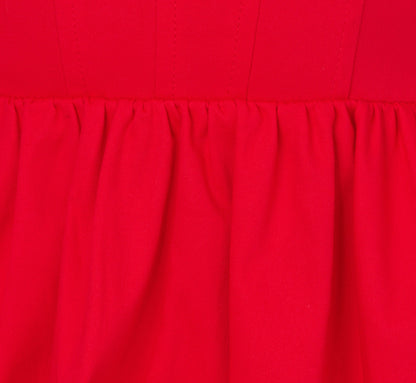 Square Neck Bubble Dress In Scarlet