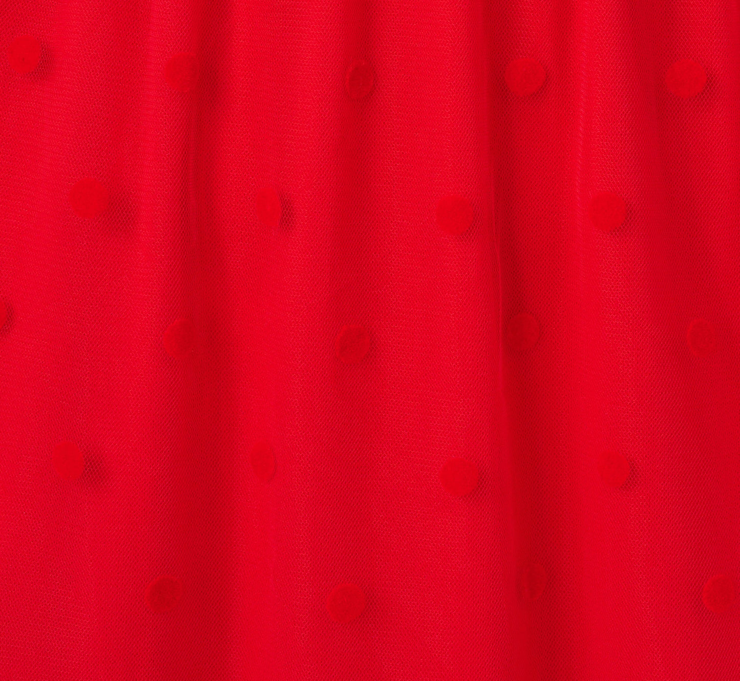 Dot Tulle Ruffle Dress In Red