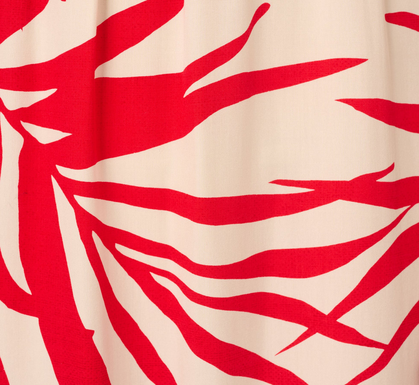 Beaded Strap Palm Leaf Flounce Sundress In Red Ivory