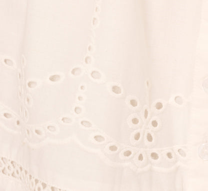 Sleeveless Ruffle Eyelet Mini Dress In Ivory