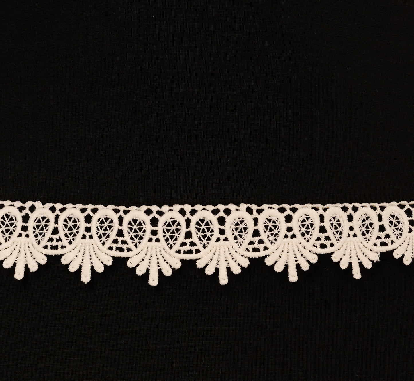 Sleeveless Crochet Lace A Line Midi Dress In Black Ecru