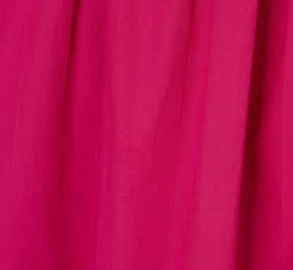 One Shoulder Floral Applique Cotton Midi Dress In Pink