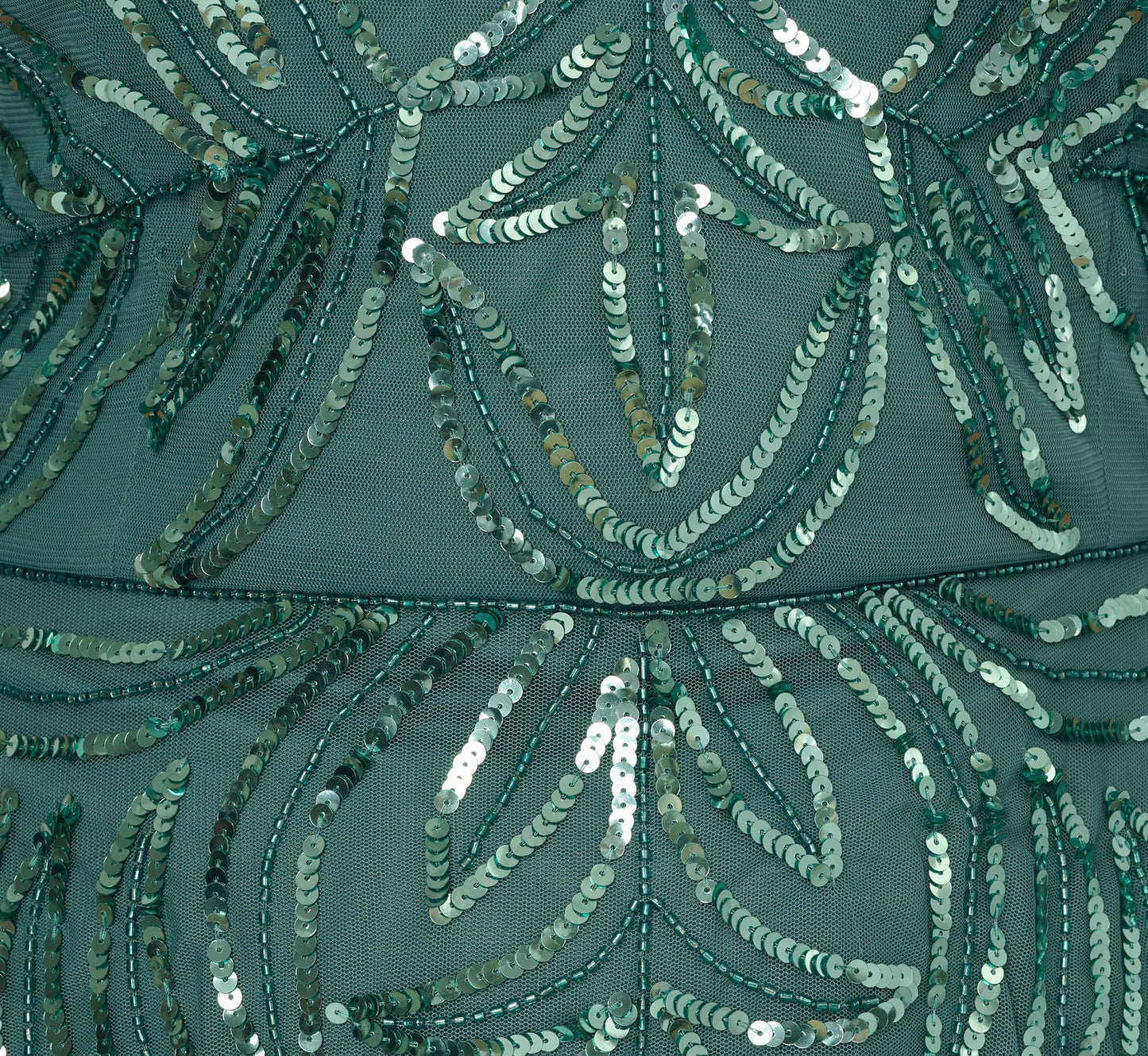 Plus Size Beaded Mesh Long Dress In Green Slate