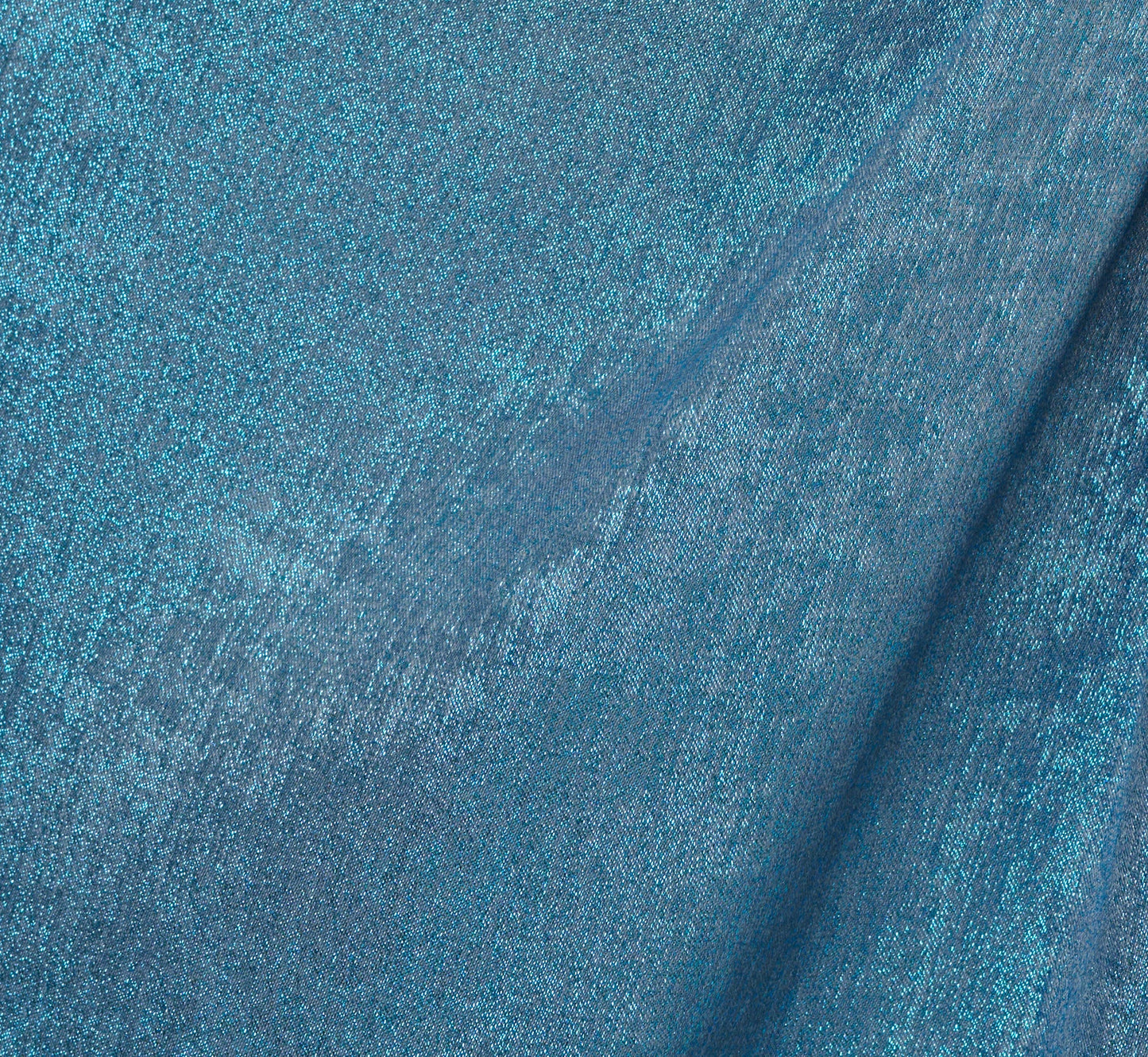 Foil Blouson Midi Dress With Faux Wrap Skirt In Ocean Dream