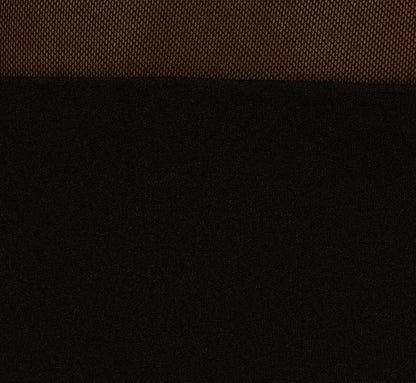 Long Sleeve Knit Crepe Mesh Illusion Column Dress In Black