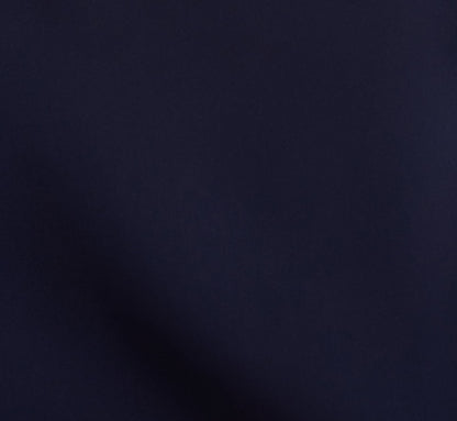 One Shoulder Satin Floral Applique Gown In Dark Navy