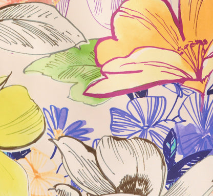 Bias Cut Floral Satin Halter Gown In Ivory Multi