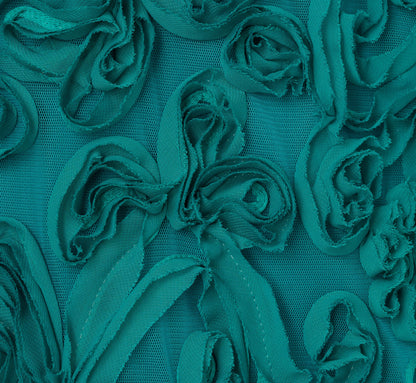 Soutache Embroidered Trapeze Dress In Teal Lagoon