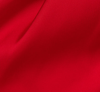 One Shoulder Satin Bow Cocktail Dress In Hot Pepper