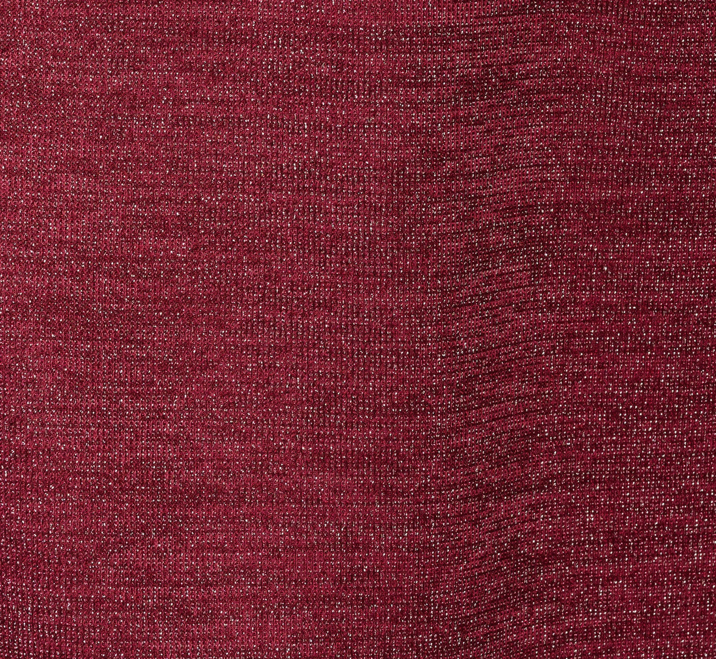 Long Sleeve Metallic Knit Midi Cocktail Dress In Crimson Haze