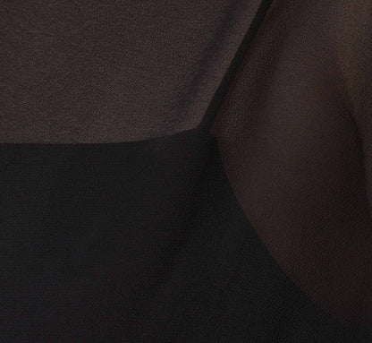 Chiffon Blouson Midi Dress With Flutter Sleeves In Black