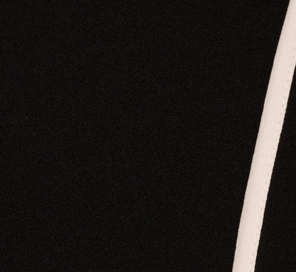 Mock Neck Dress With Contrasting Bowtie In Black Ivory