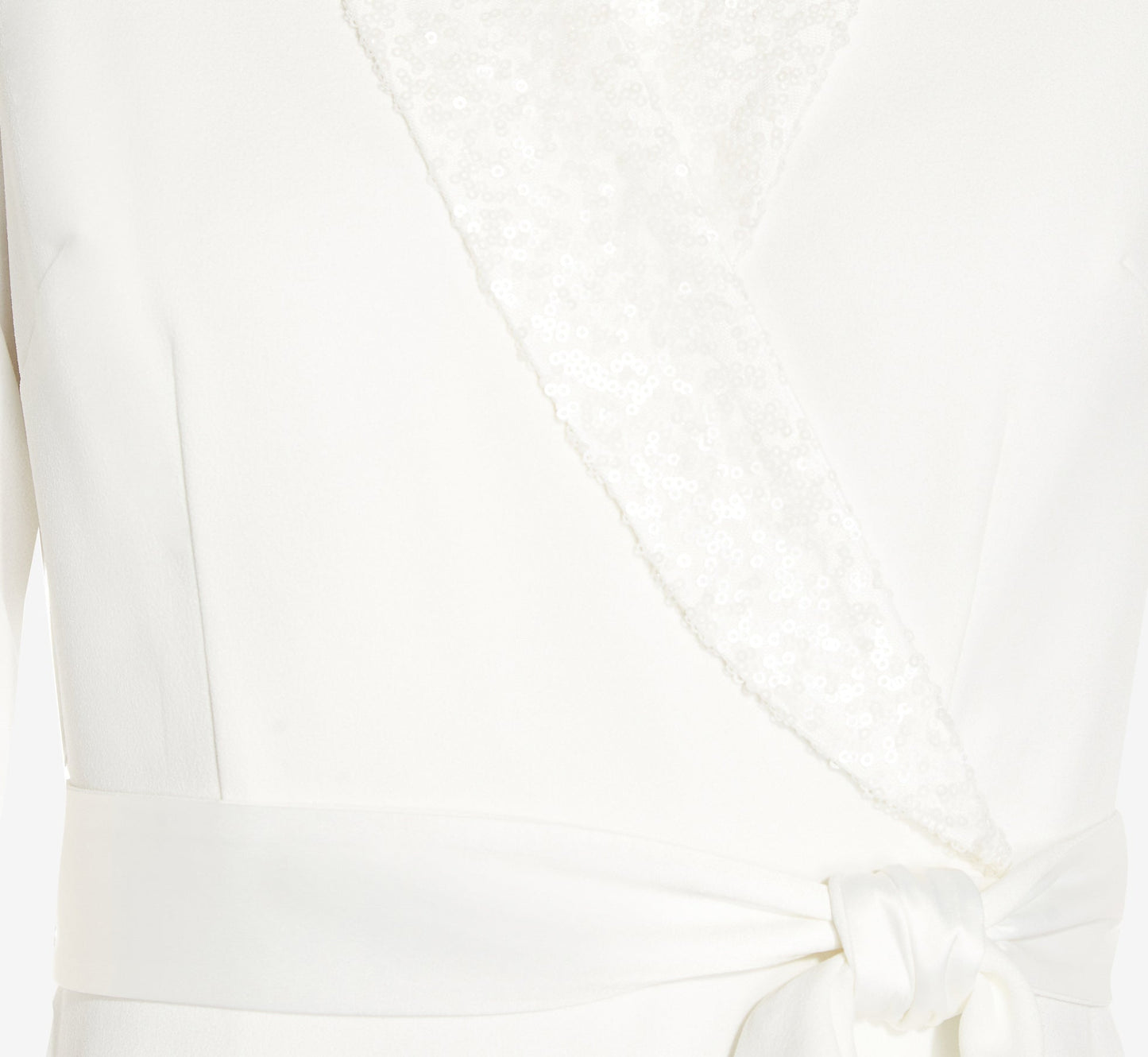 Sequin Collar Tuxedo Dress In Ivory