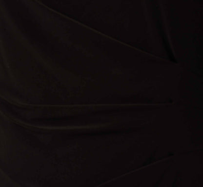 Plus Size Draped Jersey Short Sheath Dress With Bell Cuffs In Black