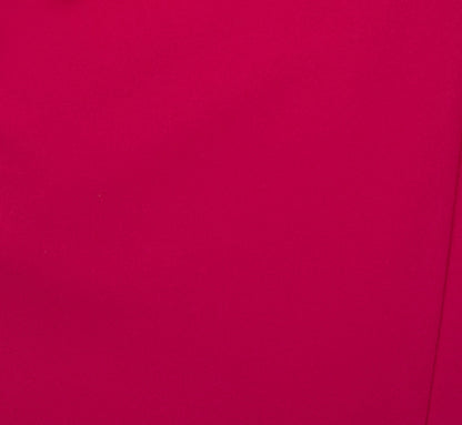 Draped Ruffle Crepe Dress With Short Sleeves In Brilliant Rose