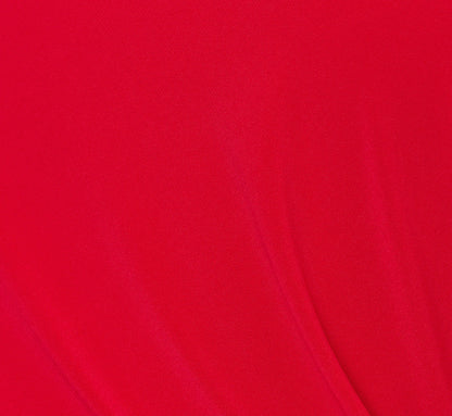 Plus Size Long Sleeve Draped Jersey Dress With Beaded Cuffs In Hot Ruby