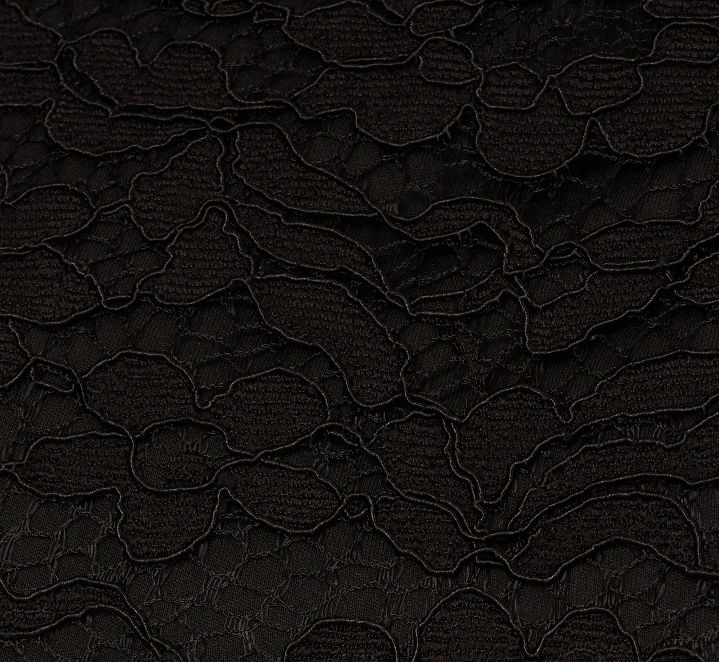 Roll Neck Lace Dress With Sheer Elbow Sleeves In Black