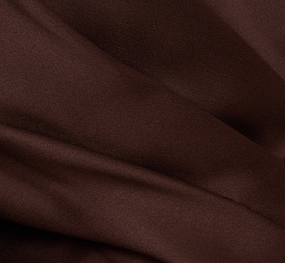 Plus Size Satin Crepe Three Quarter Sleeve Jumpsuit With Buckle Waist In Dark Brown