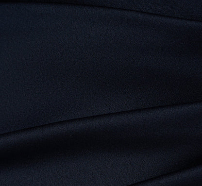 Satin Crepe Three Quarter Sleeve Jumpsuit With Buckle Waist In Dark Navy