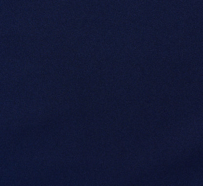 Crepe Midi Length Sheath Dress With Pearl Trimmed Sleeves In Navy Sateen