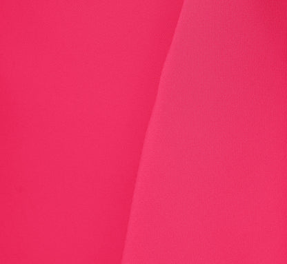 Ruffle Popover Midi Dress With Chain Halter Neckline In Electric Pink