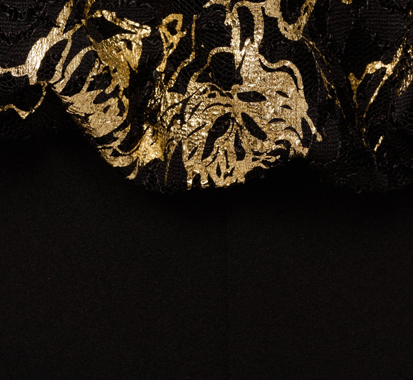 Plus Size Lace And Crepe Jumpsuit In Black Gold