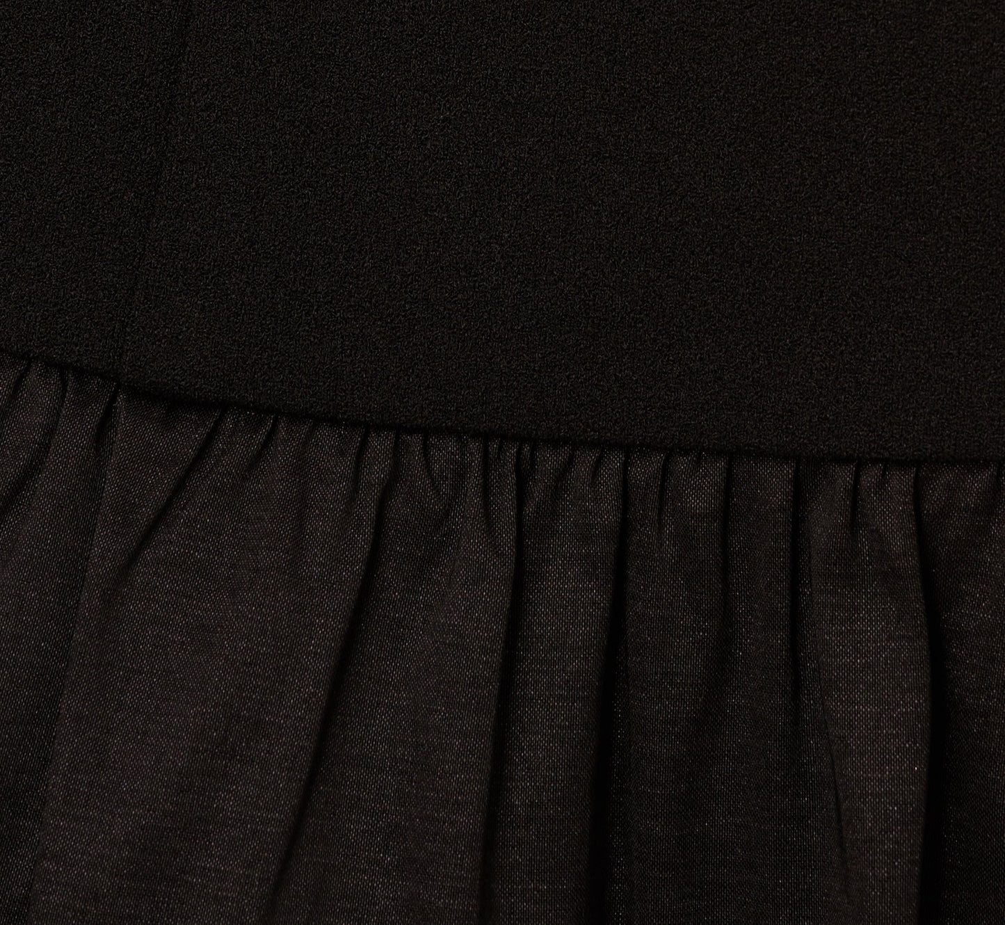 Crepe And Taffeta Drop Waist Short Dress In Black