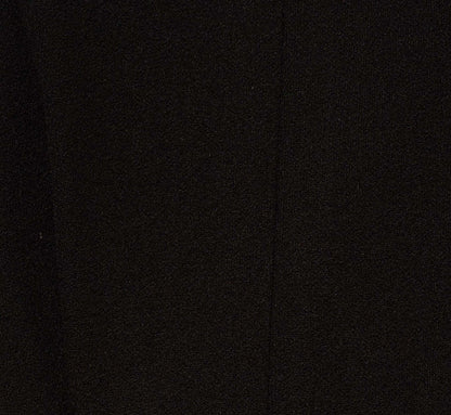 Three Quarter Sleeve Pleated Midi Dress With Tie Waist In Black