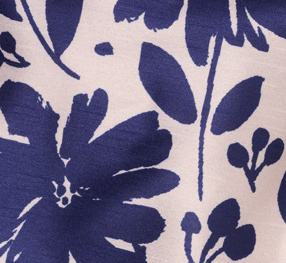 Sleeveless Floral Combo Flounce Dress In Navy Ivory