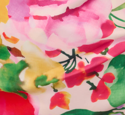 Plus Size One Shoulder Rosette Floral Sheath Dress In Pink Multi