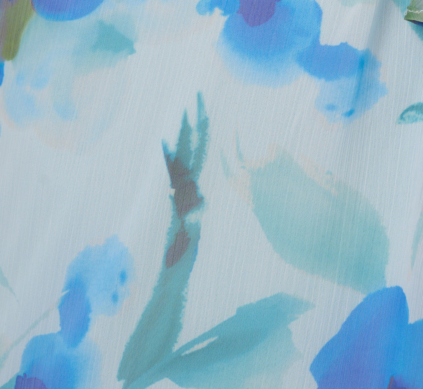 Sleeveless Draped Floral Chiffon Midi Sheath Dress In Blue Multi