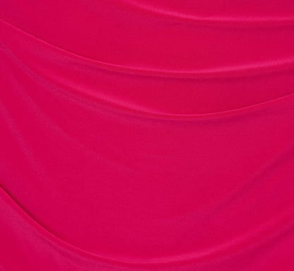 Cap Sleeve Jersey Tuxedo Sheath Dress In Brilliant Rose