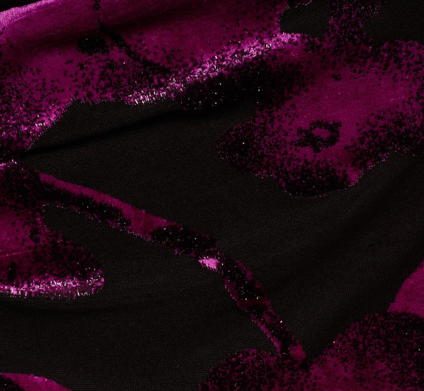 Long Sleeve Floral Burnout Sheath Dress In Black Violet