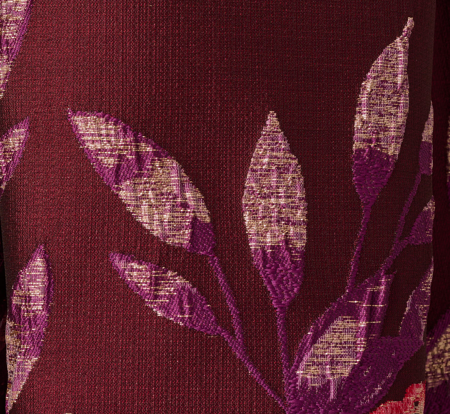 Sleeveless Floral Border Jacquard Midi Dress In Plum Multi