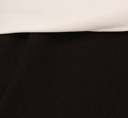 Three Quarter Sleeve Draped Combo Jumpsuit In Ivory Black