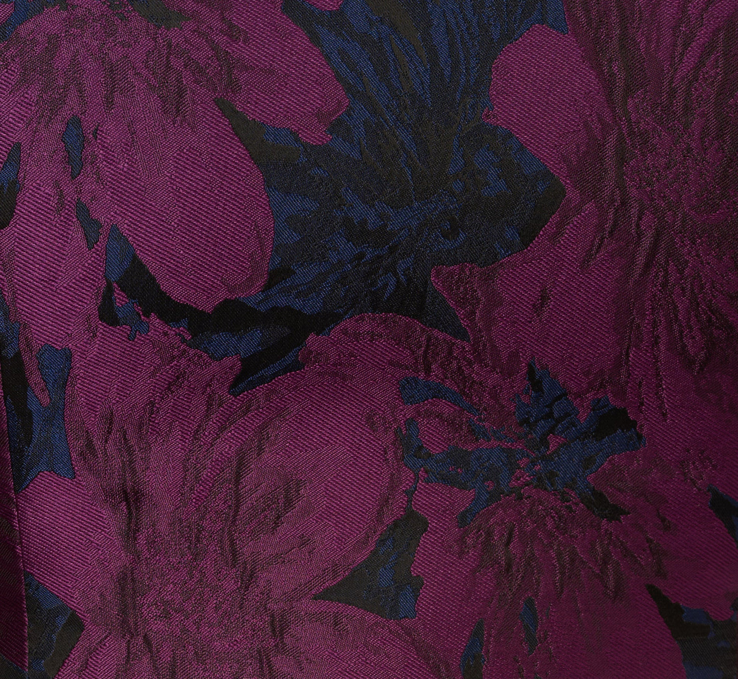 Sleeveless Floral Jacquard Drop Waist Short Dress In Navy Plum