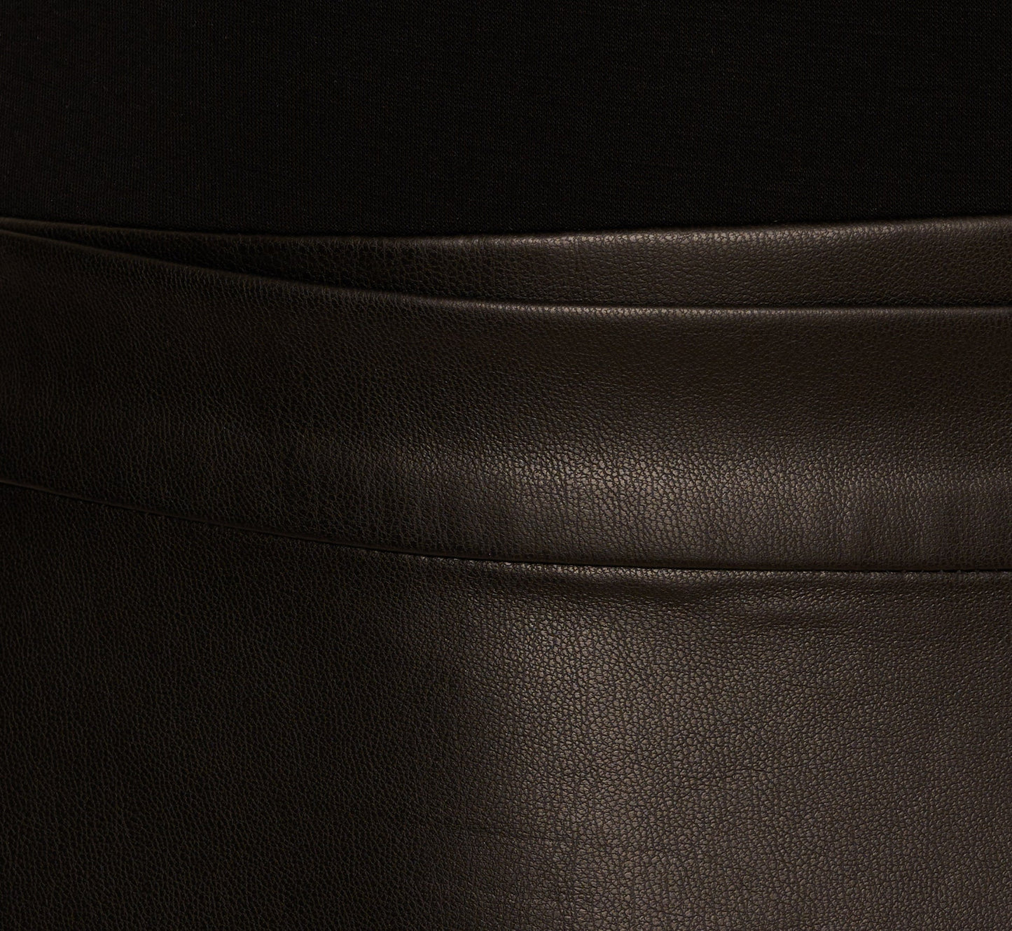 Short Sleeve Faux Leather Combo Skater Dress In Black