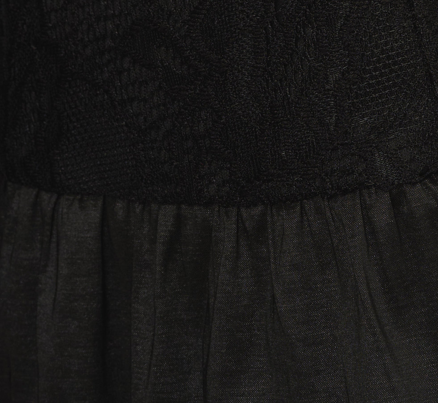 Long Sleeve Drop Waist Lace Dress In Black