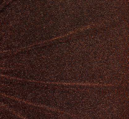 Long Sleeve Shimmer Knit Midi Dress In Bronze Black