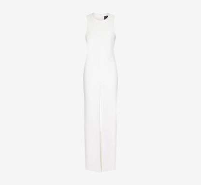 Sleeveless Asymmetrical Jumpsuit In Ivory