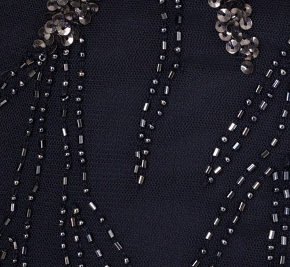 Hand-Beaded Cocktail Dress In Midnight